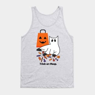 Trick-or-meep Ghost Cat Tank Top